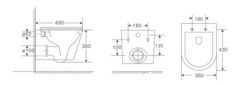 Комплект : инсталляция для подвес. унитаза + кнопка хром "L3" + подвес. безободковый унитаз с сиденьем микрл. ZZ Berges Novum 043371