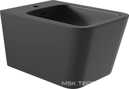 Биде подвесное 525х370мм, крепёж в компл., (цв.черный матовый),  ZZ Aqueduto Macio MAC0340