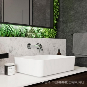 Раковина накладная на столешницу, прямоуг, 500x370хh135мм, без отв.д/смесит., без перелива, (цв.белый матовый),  ZZ Aqueduto Espiral ESP0420