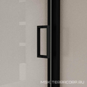 Дверь для душа, в нишу 1200хh1950мм, раздвижн., 1 дверь, 1 неподв.секц, правая/левая, (стекло прозрачное 5мм, фурн.цв.черный матовый),  ZZ Vincea City VDS-5CT120CLB