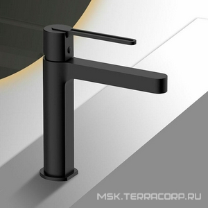 Смеситель для раковины, без д/к, (цв.черный матовый),  ZZ Vincea Rondo VBF-1R1MB