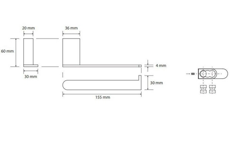 Держатель для т/б, (цв.черный матовый / розовое золото глянец ),  ZZ Bemeta Galla 108112030