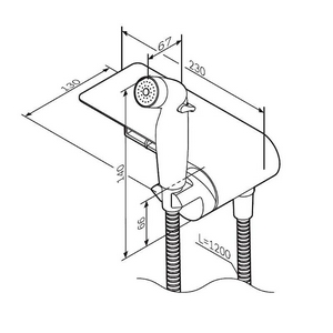 Гигиенический душ со смесителем, душевые аксессуары в комплекте AMPM FUNC F0H8F900