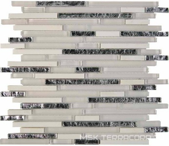 Мозаика Мастера Керамики Glass 728 из мрамора и стекла (чипы 10x48/98/148) 28,6х30