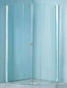 Душевое ограждение PF04, 900*900х1800 мм, полукруглое с распашными дверьми, профиль полированный алюминий, стекло прозрачное, БЕЗ поддона ZZ Graham Graham PF04 (900*900х1800)