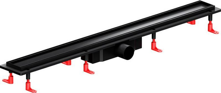 Душевой желоб 90 см, комбинированный затвор, решетка под плитку из нерж.стали, цв.черный ZZ AMPM Универсал W02SC-U11-090-04BM