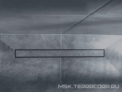 Дренажн.канал 550мм, готов.компл, сифон d50 выход вбок, затвор (сухой/гидро), 2х стор.вставка цв.матов хром/под плитку, CFL Bettoserb Confluo Frameless Line 13701230-NEW