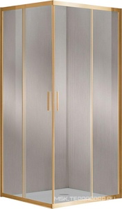 Душевой уголок 1000х900хh1900мм, прямоуг., правый/левый, (стекло прозрачное 6мм, фурн.цв.брашированное золото),  ZZ Vincea Garda VSS-1G9010CLG
