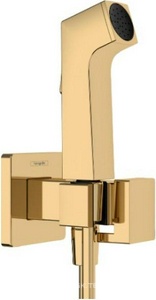 Гигиенический душ со смесителем, (скрытая часть арт.29235180, лейка с кнопкой, кронштейн, шланг 125см в компл.), (цв.полир.золото), Bidette E 1jet ZZ Hansgrohe Универсал 29233990 (Набор 29233990+29235180) (Сантекс)