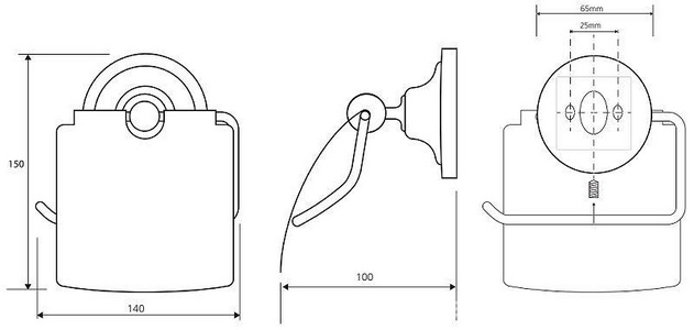 Держатель для т/б, с крышкой, (цв.бронза),  ZZ Bemeta Retro 144112017