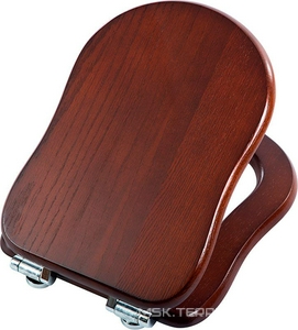 Сиденье для унитаза, с микролифтом, (орех, петли цв.хром),  ZZ Cezares Laredo CZR-165W