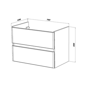 Тумба Sanstar  80 см без раковины, цвет белый ZZ SanStar Велья 62.2-1.4.1.