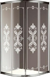 Душевое ограждение 1/4 круга R550, 885-900х885-900хh1950мм, 2 сдвижные двери, (ст.прозр.с матовым рисунком 6мм, фурн/хром), Giubileo ZZ