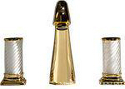 Смеситель для раковины на 3 отв., без д/к, (цв. золото, ручки муранское стекло ручной работы),  ZZ Oasis Fortuny 000RBFNEORW