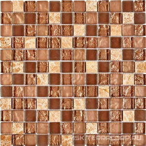 Мозаика 722 из мрамора и стекла (чип 23x23) 30х30 Мастера Керамики Glass 722