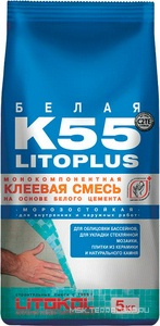Клеевая смесь  K55 5 кг. белый Litokol LitoPlus LK55/5