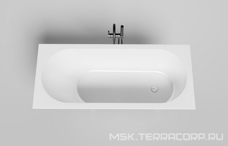 Ванна 1600х700хh540мм, встраив., литой камень S-Sense матовый цв.белый, интегрир.слив-перелив, донный клапан, регулир. ножки, в компл.,  ZZ Salini Ornella 102416M