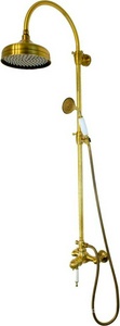 Смеситель для душа, со стационарным верхним душем d215мм., душевая лейка, шланг в компл., (цв.бронза),  ZZ Migliore Oxford 31863