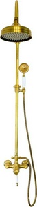 Смеситель для душа, со стационарным верхним душем d215мм., душевая лейка, шланг в компл., (цв.бронза),  ZZ Migliore Oxford 31863