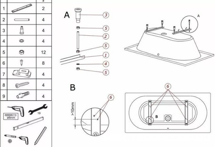Ножки для ванны (комплект), Riho Riho Универсал 207093