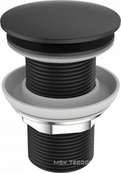 Донный клапан для сливного отверстия раковин без перелива, нажимной Clic-Clac, G 1 1/4, (цв.черный матовый), Belbagno ZZ