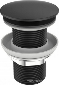 Донный клапан для сливного отверстия раковин без перелива, нажимной Clic-Clac, G 1 1/4, (цв.черный матовый), Belbagno ZZ BelBagno Универсал BB-SC-NERO