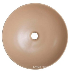 Раковина накладная на столешницу, круглая, 410x410xh130мм, без отв.д/смесит., без перелива, (цв.бежевый), BelBagno ZZ BelBagno Универсал BB1315-H316