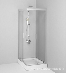 Душ. ограждение 90х90хh206см, стекло прозрачное,профиль мат. серебро, без поддона, ZZ AMPM Gem W90G-403-090MT