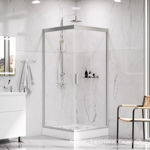Душ. ограждение 90х90хh206см, стекло прозрачное,профиль мат. серебро, без поддона, ZZ AMPM Gem W90G-403-090MT