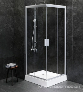 Душ. ограждение 90х90хh206см, стекло прозрачное,профиль мат. серебро, без поддона, ZZ AMPM Gem W90G-403-090MT