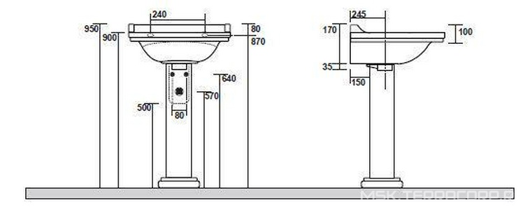 Пьедестал для раковины  ZZ Kerasan Waldorf 417001