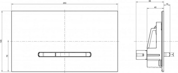 Клавиша двойного смыва (высококачественное безопасное стекло цв.белый глянцевый, клавиши нерж.сталь сатин.),  M300 ZZ Villeroy & Boch ViConnect 922160RE