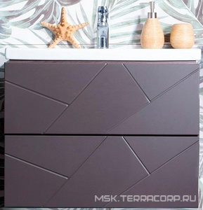 Тумба подвесная для комплекта Бриклаер  60 софт, БЕЗ РАКОВИНЫ, цв. графит ZZ Бриклаер Кристалл 4627125414510