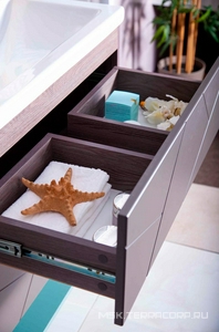 Тумба подвесная для комплекта Бриклаер  60 софт, БЕЗ РАКОВИНЫ, цв. графит ZZ Бриклаер Кристалл 4627125414510