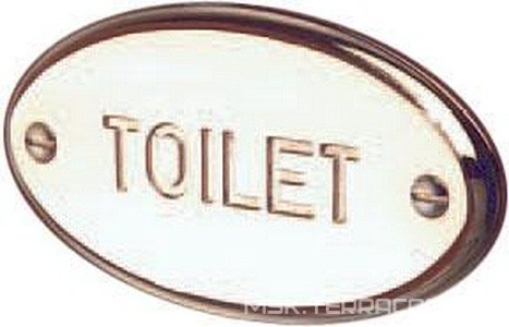 Табличка на дверь "TOILET" (латунь) D&D ZZ Devon & Devon Универсал MIL722OT