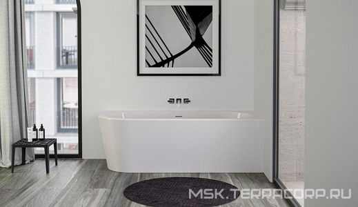 Ванна 180х80хh60см,L(в правый угол),креп к стене в комп,с щелев отв.перел,без слива-перел арт.0100-091-06,(акрил цв.белый) LZZ Knief Wall Corner 0100-277-L white / white