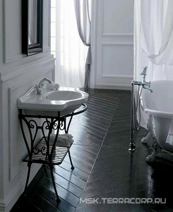 Структура напольная для раковины 110см, с полотенцедержателем и полкой-решёткой (металл цв. алюминий античный), крепёж в компл.,  ZZ Galassia Ethos 8448