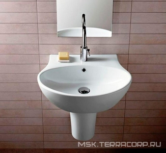 Раковина 680х490мм, 1 отв. д/смес., с переливом, (без креплен.YR47),  ZZ Hatria Nido Y0QX