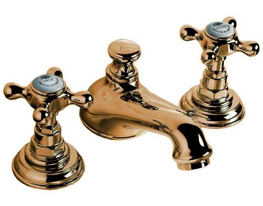 Смеситель для биде, на 3 отв. с д/к, (цв. латунь),  ZZ Devon & Devon Austin UTAU912