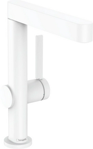 Смеситель для раковины, 230, с поворотный изливом, со сливным клапаном Push.Open, (цв.матовый белый),  ZZ Hansgrohe Finoris 76060700