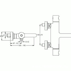 Смеситель термостатический настенный для ванны/душа, хром ZZ Jacob Delafon Singulier E10870-CP