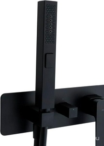 Смеситель для ванны, встраиваемый в стену, шланг, лейка, внутренняя часть в компл., (цв.черный матовый),  ZZ Allen Brau Infinity 5.21011-31