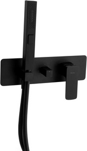 Смеситель для ванны, встраиваемый в стену, шланг, лейка, внутренняя часть в компл., (цв.черный матовый),  ZZ Allen Brau Infinity 5.21011-31