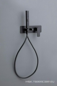 Смеситель для ванны, встраиваемый в стену, шланг, лейка, внутренняя часть в компл., (цв.черный матовый),  ZZ Allen Brau Infinity 5.21011-31