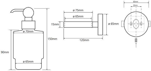 Дозатор для жидкого мыла, настенный, MINI, (цв.бронза/стекло мат.),  ZZ Bemeta Retro 144109107