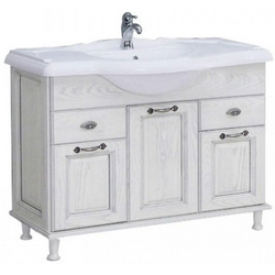 Тумба напольная Жерона 105 1035*820*345 мм, БЕЗ раковины Лорето 105,  цвет белое серебро ZZ