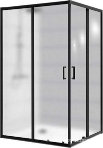 Душевой уголок 1200х900хh1950мм, прямоуг., правый/левый, (ст.рифеное Punto 5мм, фурн.цв.черный матов.),  ZZ BelBagno Uno-195 UNO-195-AH-2-120/90-P-NERO