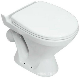 АКЦИЯ  Чаша унитаза "Classic" (2-ой сорт), пластиковая крышка в комплекте, без бачка ZZ Sanita Luxe Classic luxe WC/Classic/1-P/WHT.G/S2