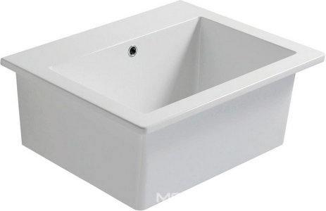 Раковина хозяйственная 60х55хh25см, без отв.д/смесителя, с переливом, крепеж в компл.,  ZZ Globo Forty3 FO063.BI