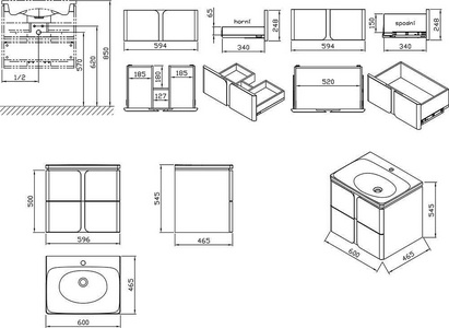Тумба под умывальник SD Balance 600 белый/белый Ravak BALANCE X000001366